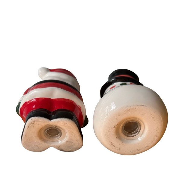 Santa Claus SnowMan Frosty Salt Pepper Shakers Christmas Winter - Picture 4 of 4
